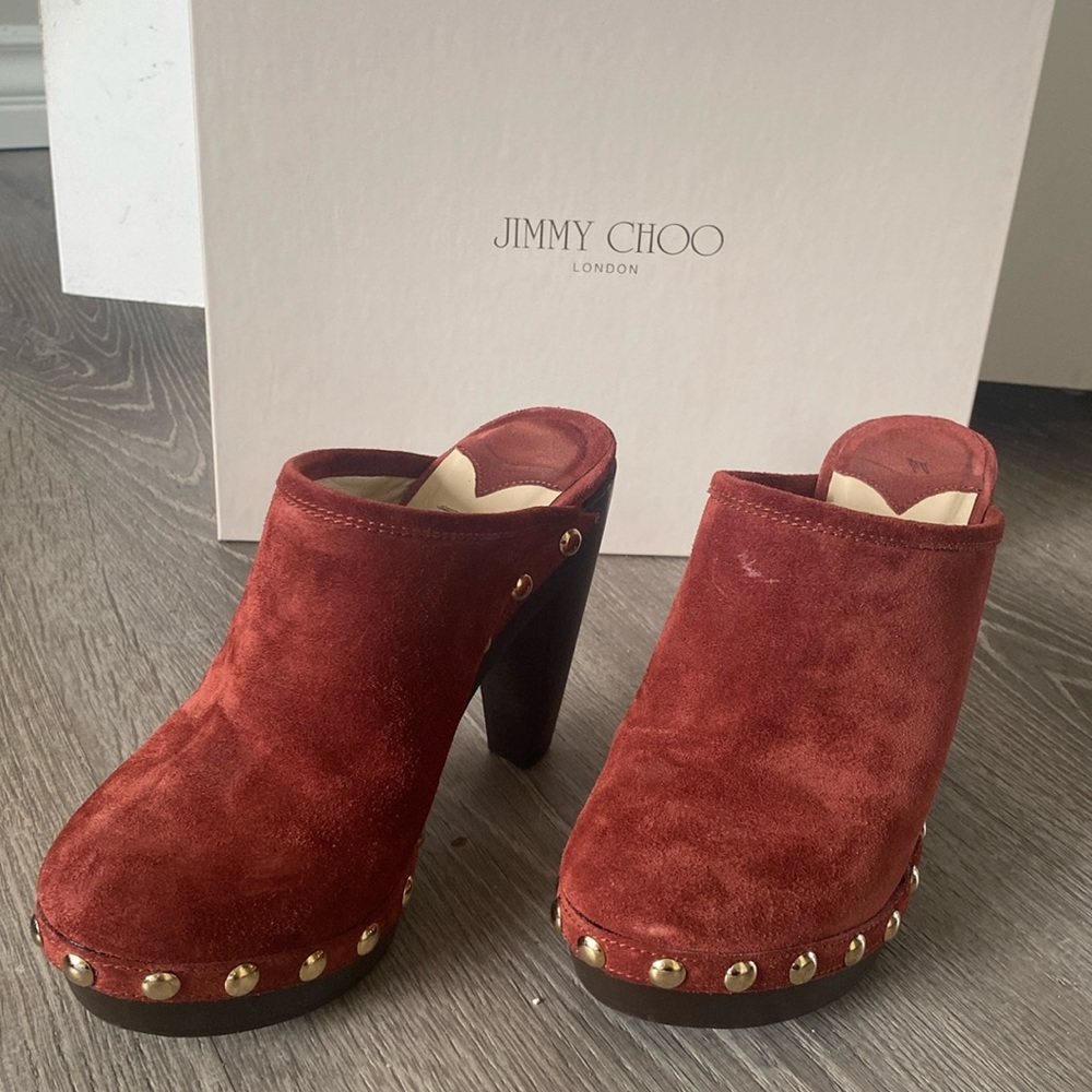 Jimmy choo suede clogs
